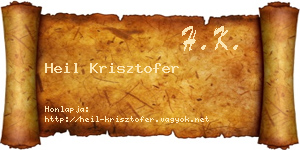 Heil Krisztofer névjegykártya